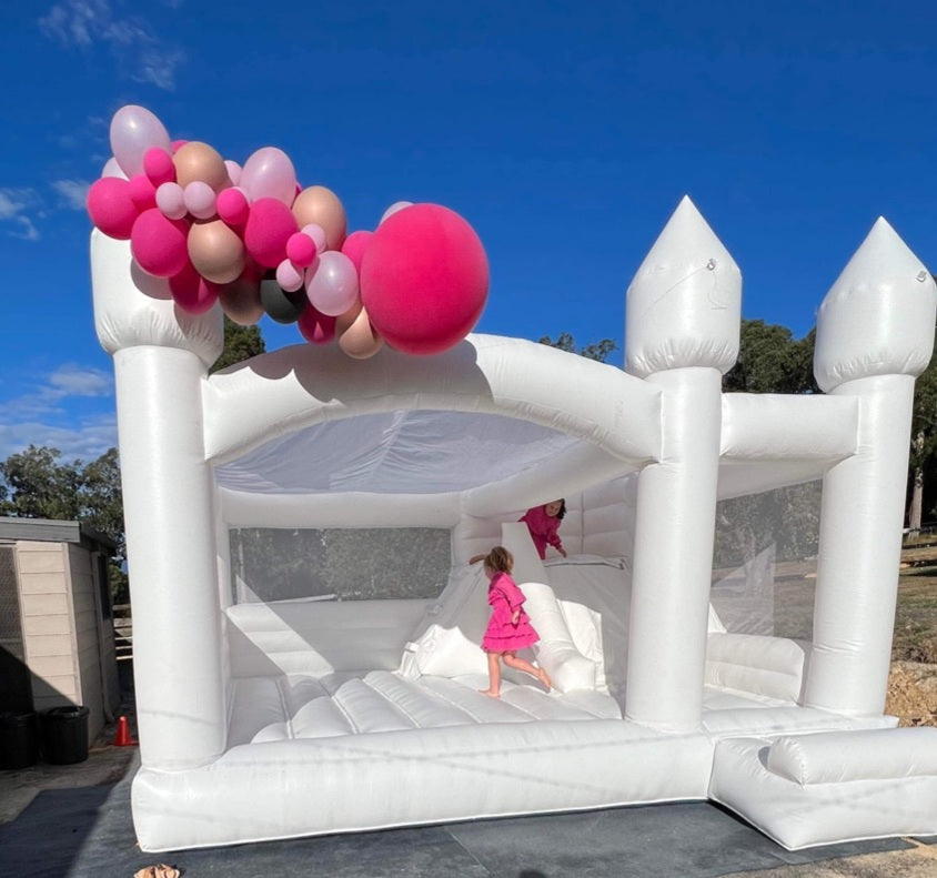 ‘William' The White Bouncy Castle with Slide